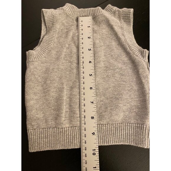 Carters Baby Infant 3mth Grey Knit Sweater Vest Boys V-Neck Church Holiday - Picture 8 of 9